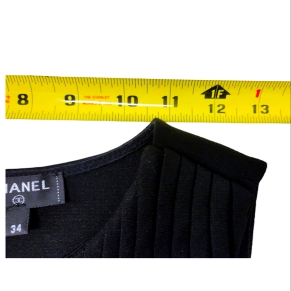 CHANEL Printed Bateau Neckline Crop Top SZ FR 34 Made in France - Picture 10 of 14